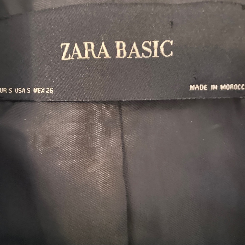 Zara Basic Black Red Windowpane Double Breasted B… - image 3